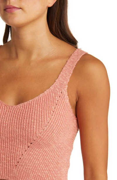 Shop Rip Curl Tropics Knit Crop Tank In Coral