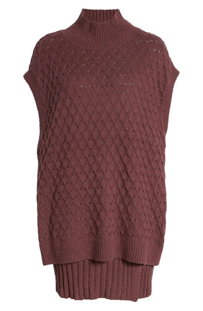 Shop Free People Rosemary Cotton Blend Sweater & Miniskirt Set In Plum Jam