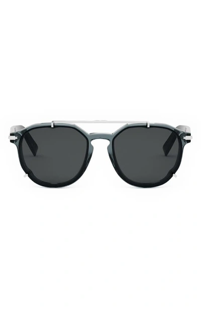 Shop Dior ‘blacksuit Ri 56mm Round Sunglasses In Grey / Smoke Polarized