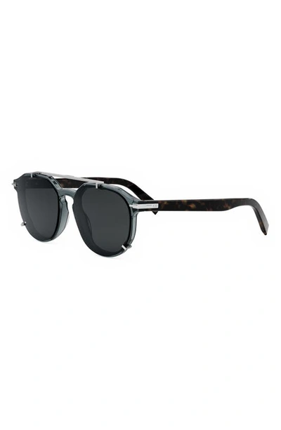 Shop Dior ‘blacksuit Ri 56mm Round Sunglasses In Grey / Smoke Polarized