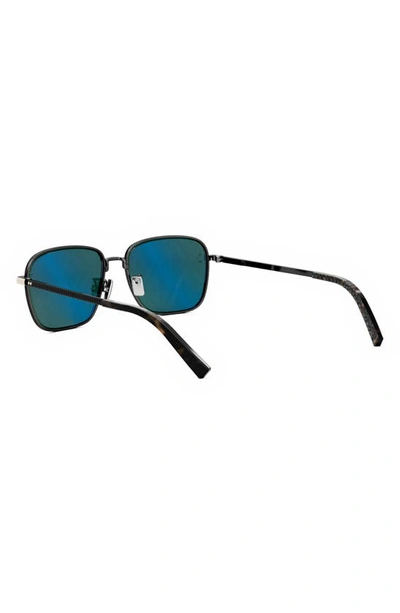 Shop Dior Cd Diamond S4u 55mm Geometric Sunglasses In Shiny Dark Ruthenium / Blue