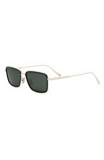 Shop Dior ‘blacksuit S9u 53mm Rectangular Sunglasses In Shiny Gold / Green