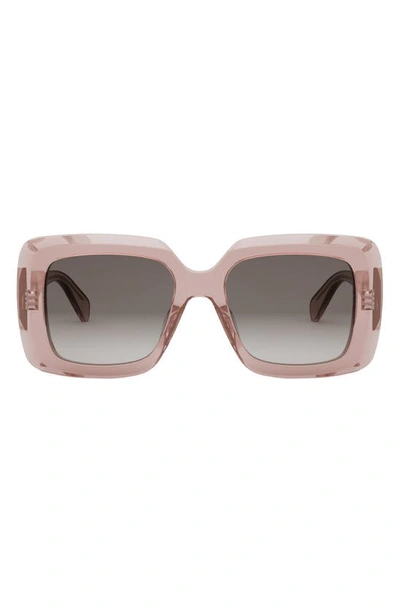 Shop Celine Bold 3 Dots Square Sunglasses In Pink / Gradient Brown