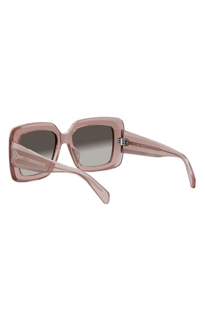 Shop Celine Bold 3 Dots Square Sunglasses In Pink / Gradient Brown