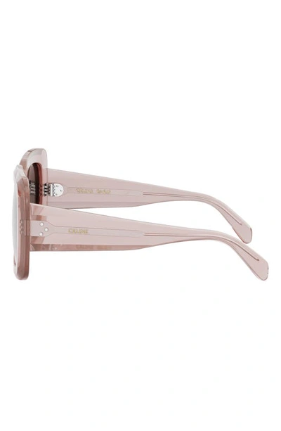 Shop Celine Bold 3 Dots Square Sunglasses In Pink / Gradient Brown