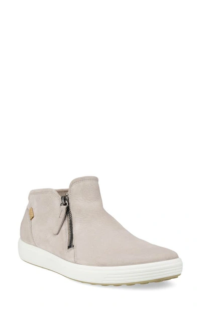 Shop Ecco Soft 7 Mid Top Zip Sneaker In Grey Rose