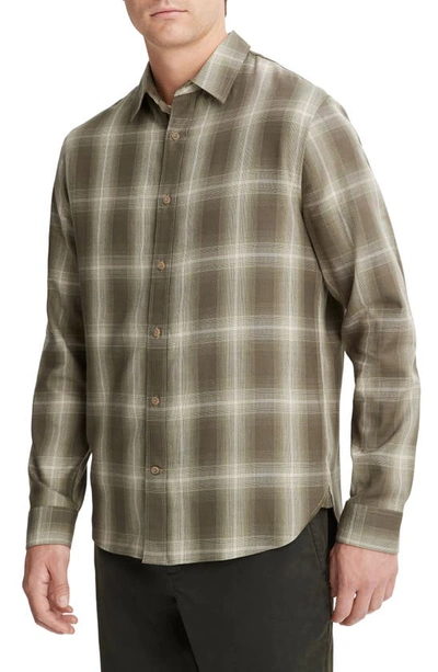Shop Vince Toledo Plaid Button-up Shirt In Smoke Tree/ Deco Crea