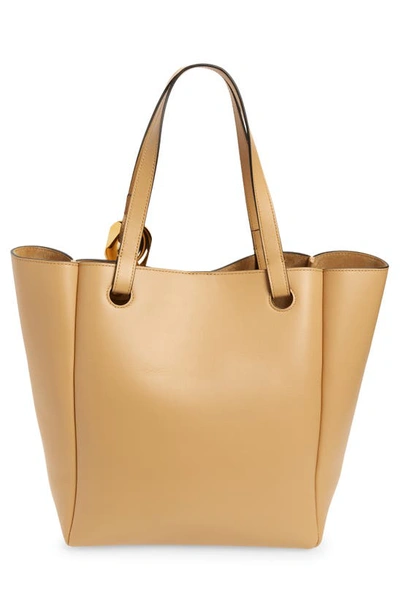 Shop Jw Anderson Chain Link Leather Tote In Champagne