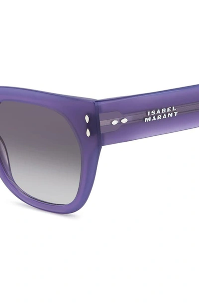 Shop Isabel Marant 53mm Cat Eye Sunglasses In Lilac/ Grey Shaded