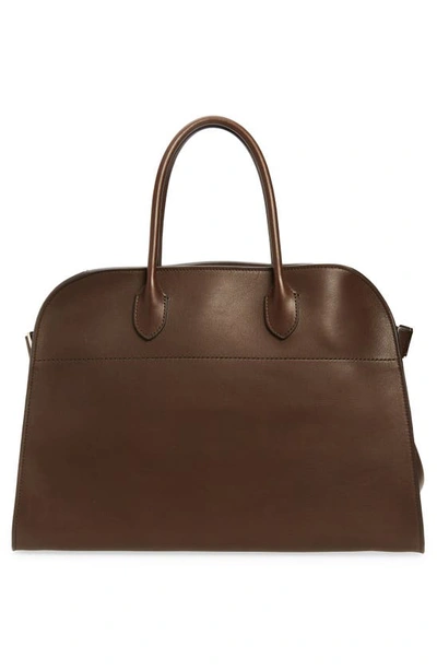 Shop The Row Margaux 15 Leather Bag In Deep Brown