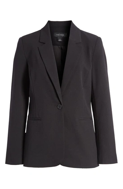 Halogen Single Button Blazer In Rich Black