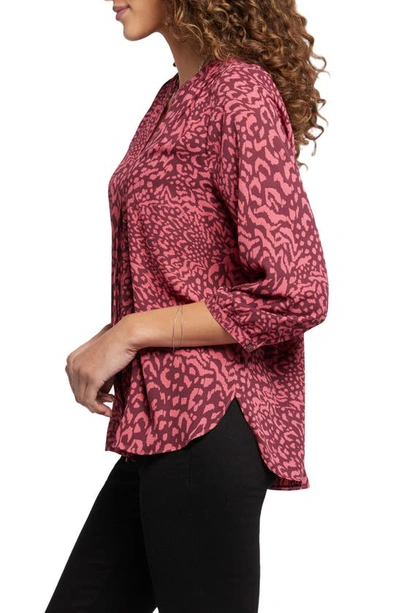 Shop Nydj High-low Crepe Blouse In Harlowton