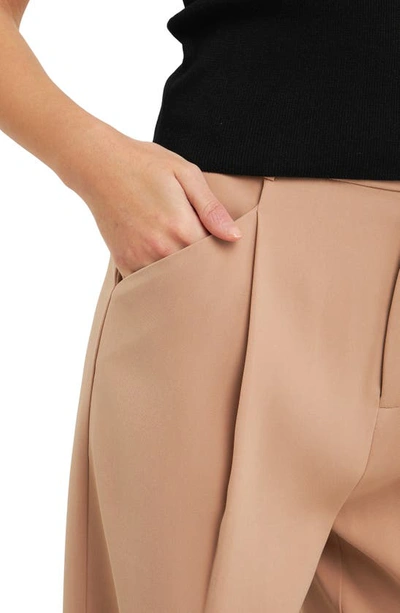 Shop Endless Rose Classic Pleated Suit Trousers In Khaki