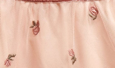 Shop Zunie Floral Embroidered Tulle Dress & Bloomers In Blush