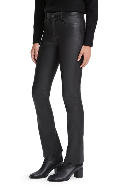 Shop Vince Stretch Bootcut Leather Pants In Black