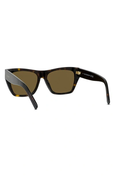 Shop Givenchy Gvday 55mm Square Sunglasses In Dark Havana / Roviex