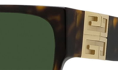 Shop Givenchy 4g 62mm Rectangular Sunglasses In Dark Havana / Smoke