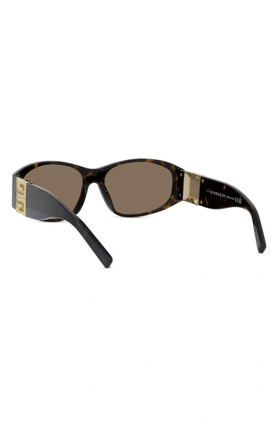 Shop Givenchy 4g 58mm Round Sunglasses In Dark Havana / Brown