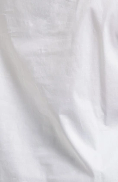 Shop Harshman Juliana Ruched Sleeve Cotton Button-up Shirt In White