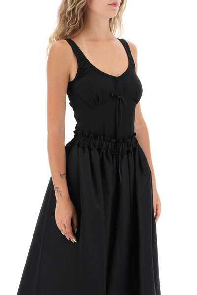 Shop Simone Rocha Silk Blend Bodysuit With Bow Detail In Black (black)
