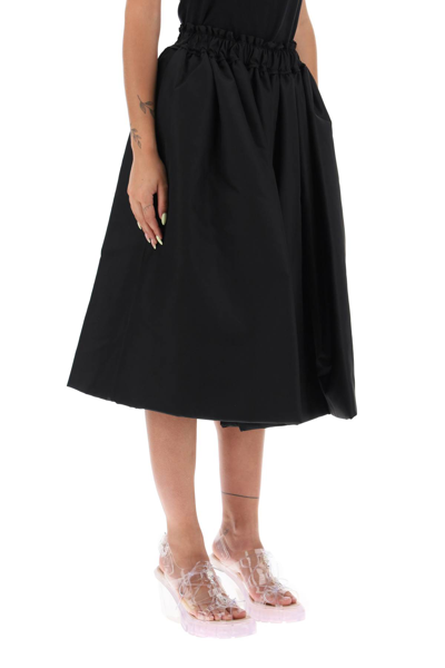 Shop Simone Rocha Padded Taffeta Midi Skirt In Black (black)