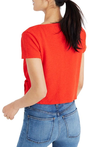Shop Madewell Texture & Thread Wrap Top In Ripe Persimmon