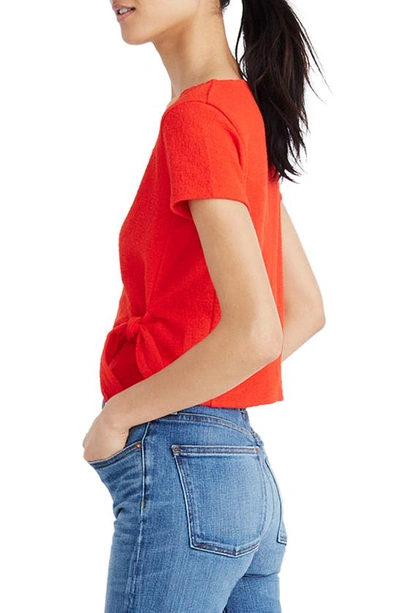 Shop Madewell Texture & Thread Wrap Top In Ripe Persimmon