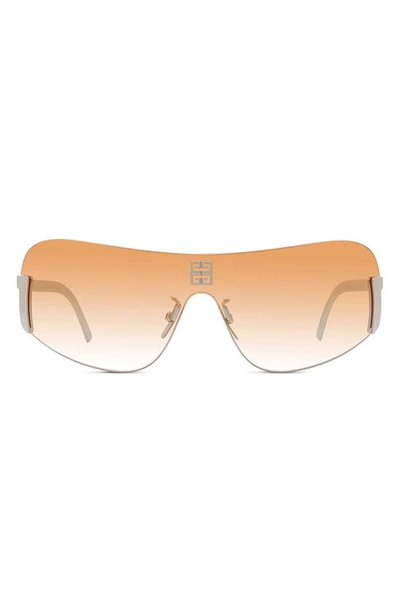 Shop Givenchy Polarized Shield Sunglasses In Shiny Palladium