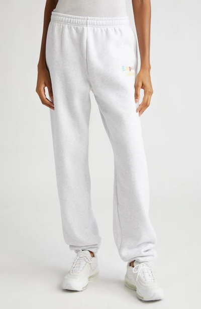 Shop The Mayfair Group Gender Inclusive Empathy Always Embroidered Sweatpants In Grey