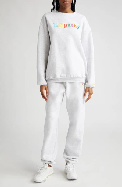 Shop The Mayfair Group Gender Inclusive Empathy Always Embroidered Sweatpants In Grey