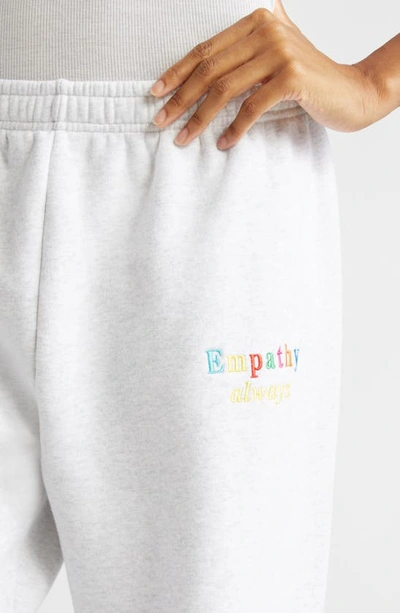 Shop The Mayfair Group Gender Inclusive Empathy Always Embroidered Sweatpants In Grey