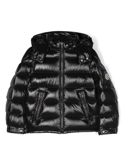 Shop Moncler Black Feather Down Jacket In Nero