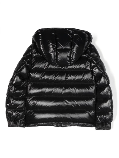 Shop Moncler Black Feather Down Jacket In Nero