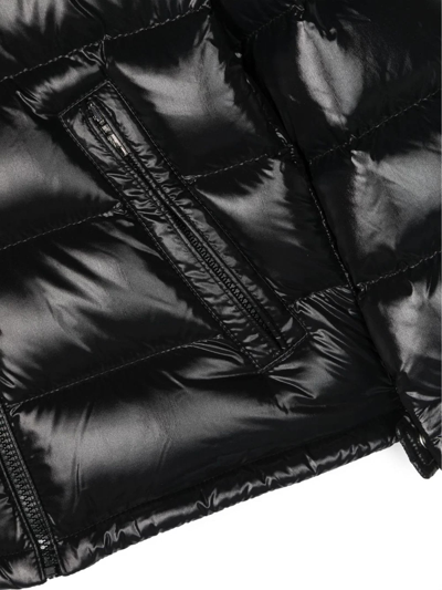 Shop Moncler Black Feather Down Jacket In Nero