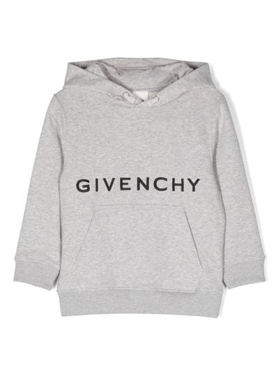 Shop Givenchy Grey Cotton Blend Hoodie In Grigio