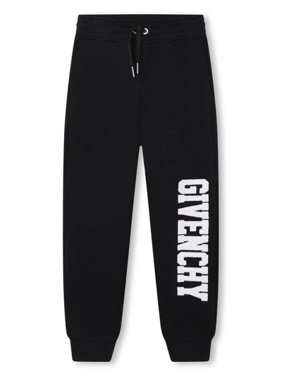 Shop Givenchy Black Cotton Blend Track Pants In Nero