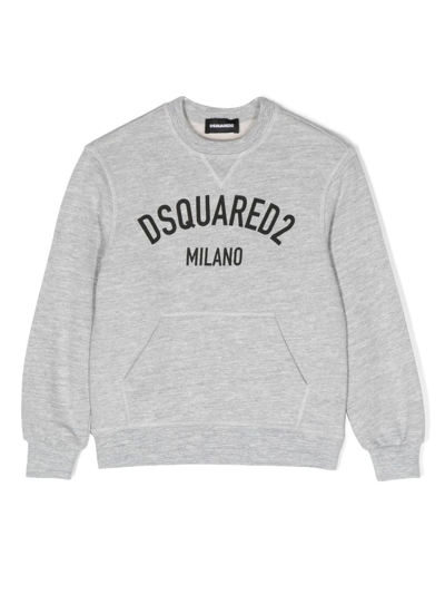 Shop Dsquared2 Grey Cotton Blend Sweatshirt In Grigio