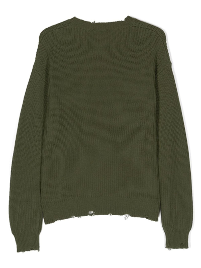 Shop Dsquared2 Green Cotton Blend Knitted Sweater In Verde
