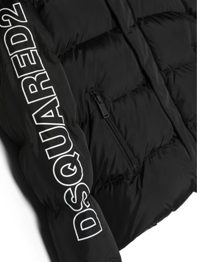 Shop Dsquared2 Black Hooded Jacket In Nero