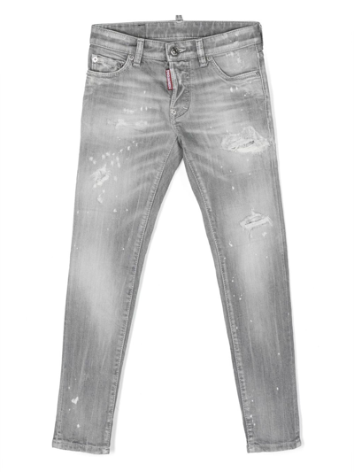 Shop Dsquared2 Grey Denim Jeans In Grigio