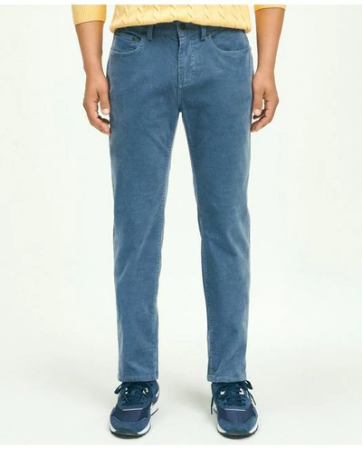 Shop Brooks Brothers Slim Fit Five-pocket Stretch Corduroy Pants | Blue | Size 38 34