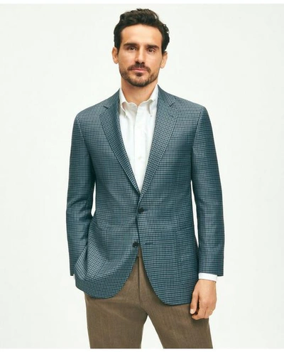 Shop Brooks Brothers Traditional Fit Wool Guncheck Sport Coat | Aqua | Size 43 Regular