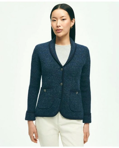 Shop Brooks Brothers Wool Shawl Collar Sweater Jacket | Navy | Size Large
