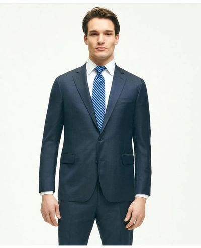 Brooks Brothers Classic Fit Wool Tic 1818 Suit In Navy