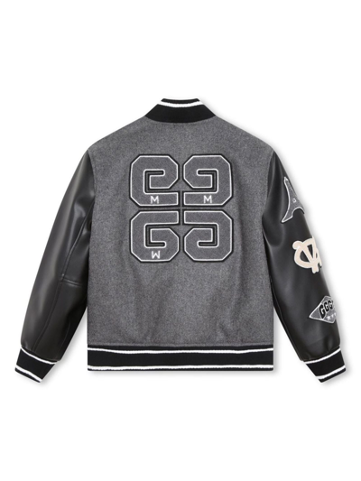 Shop Givenchy Grey Wool Blend Bomber Jacket In Grigio