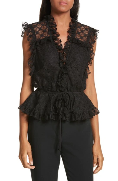 Shop Milly Claire Lace Top In Black