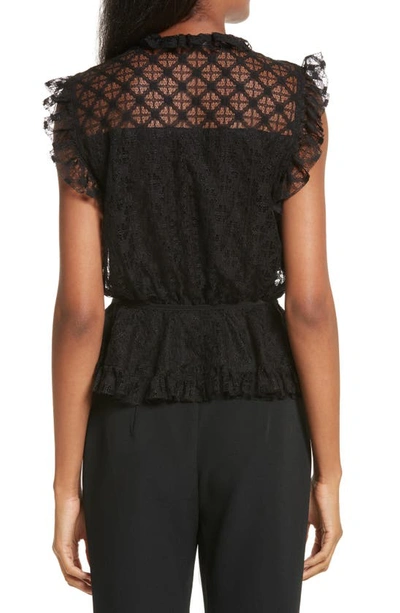 Shop Milly Claire Lace Top In Black