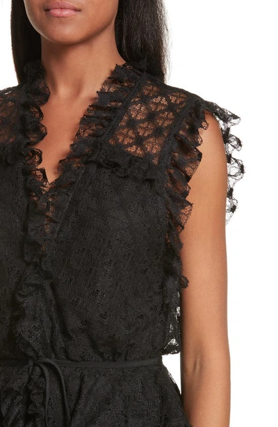 Shop Milly Claire Lace Top In Black