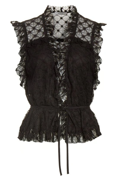 Shop Milly Claire Lace Top In Black