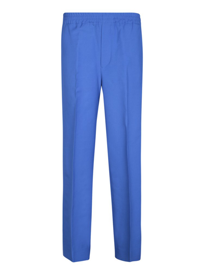 Shop Gucci Interlocking G Wide Leg Pants In Blue